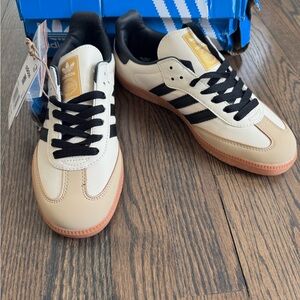 Adidas Samba Beige and Black Sneakers